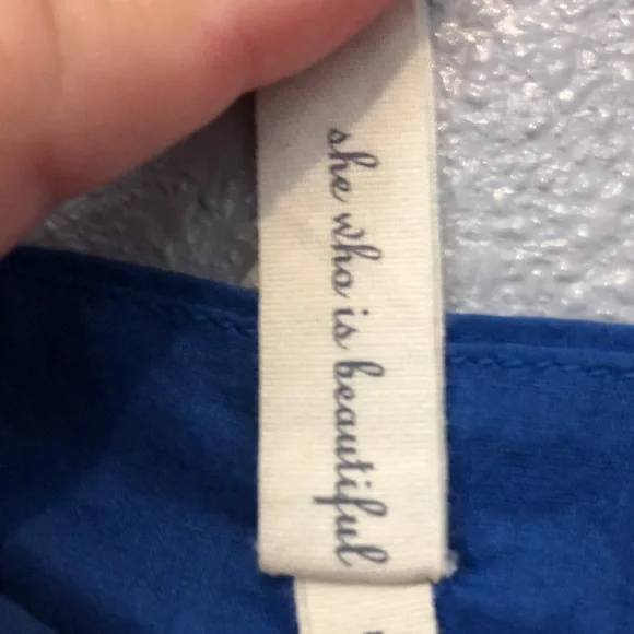 Maeve dress Women's size Small S blue sundress Made in India EUC lace pleat EUC - Picture 7 of 12